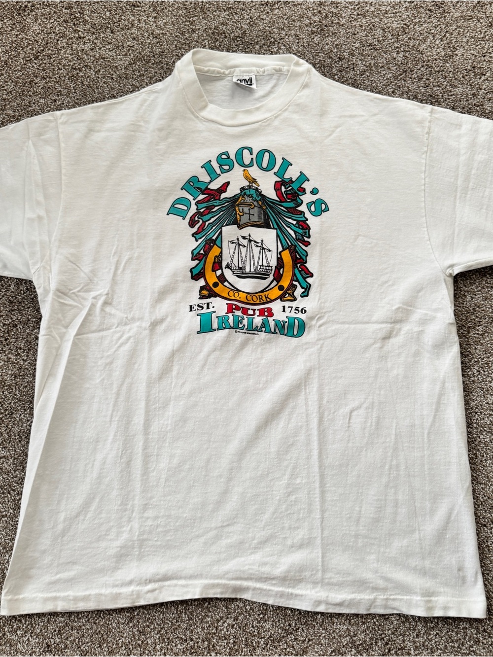 Anvil White Driscolle's Ireland Crest Graphic Tee